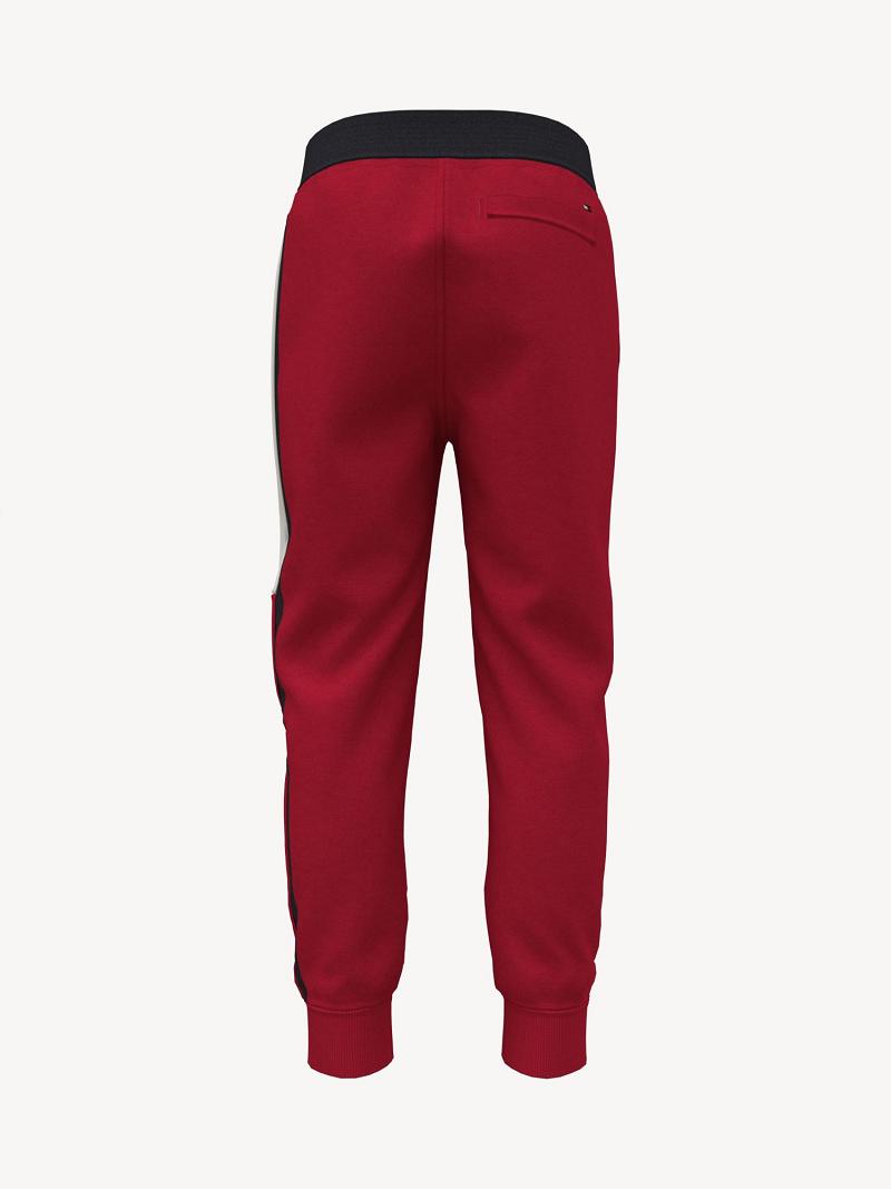 Fiú Tommy Hilfiger Signature Jogger Nadrág Piros | HU 2141DFM